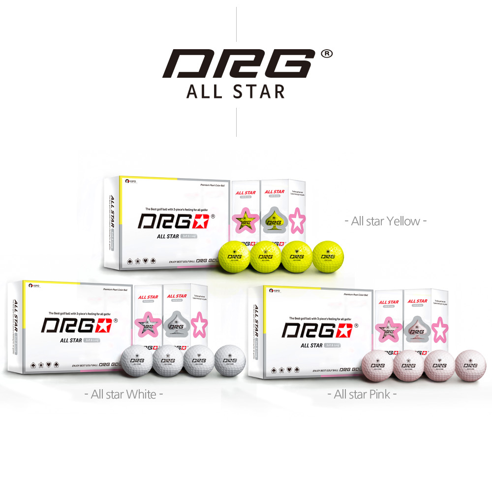 ALL STAR 올 골퍼 플레이 soft & long 펄 컬러볼 12알 구성